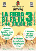 LA FIERA SI FA IN TRE   9-10-11 settembre 2017