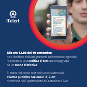 IT-alert, test in Lombardia il 19 settembre 